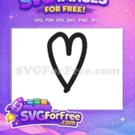 Free Simple Line Free Basic Heart Shape Love Free SVG - Instant Download
