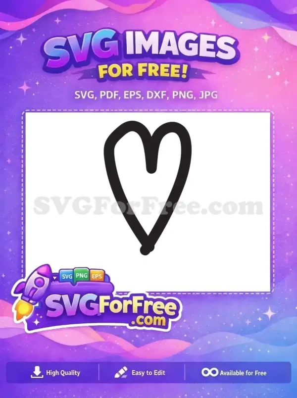 Free Simple Line Free Basic Heart Shape Love Free SVG
