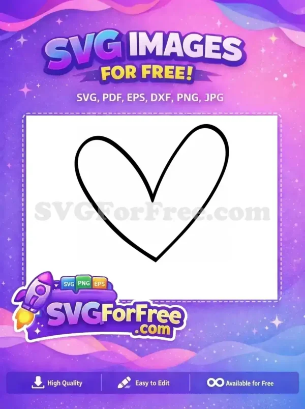 Free Simple Heart Free Minimalist One Valentine Free SVG