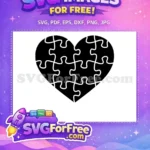 Free Puzzle Piece Detail Free Heart Design Free SVG - Instant Download