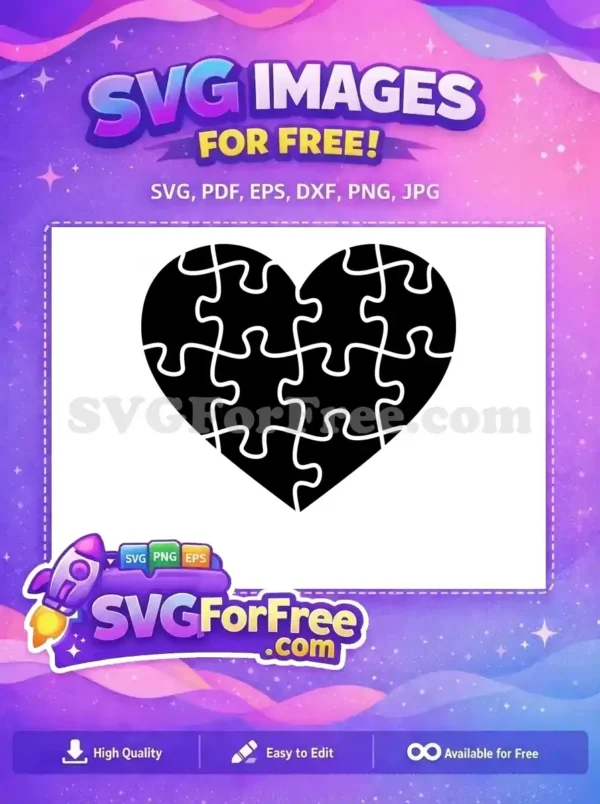 Free Puzzle Piece Detail Free Heart Design Free SVG