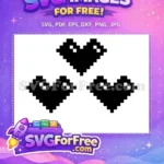Free Pixelated Heart Free Black Heart Pixel Art Free SVG - Instant Download
