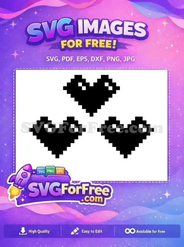 Free Pixelated Heart Free Black Heart Pixel Art Free SVG