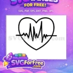 Free Heartbeat Line Free Heart Outline Love Free SVG - Instant Download