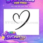 Free Simple Line Free Minimalist Heart Love Free SVG - Instant Download