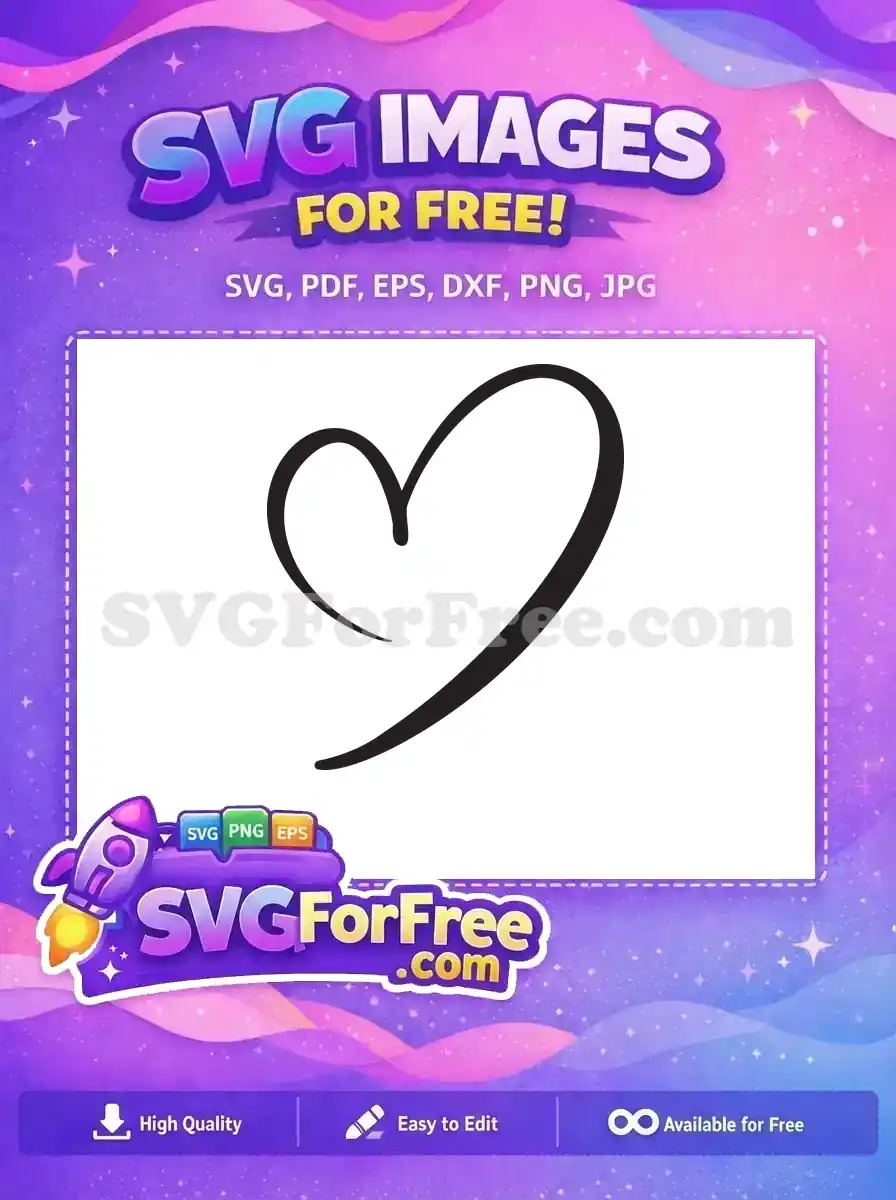 Free Simple Line Free Minimalist Heart Love Free SVG