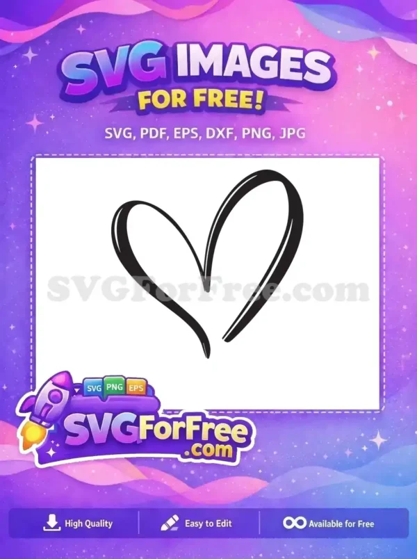 Free Simple Line Free Heart Love Romance Free SVG