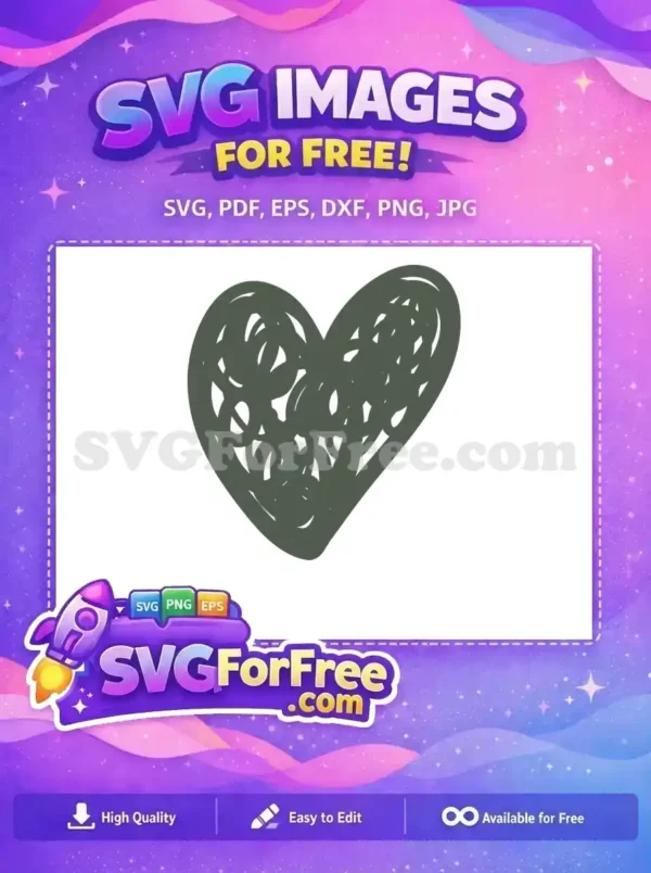 Free Scribble Dark Green Free Heart Shape Design Free SVG Free Scribble Dark Green Free Heart Shape Design Free SVG