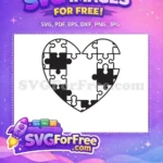 Free Puzzle Piece Fitting Free Heart Shape Design Free SVG - Instant Download