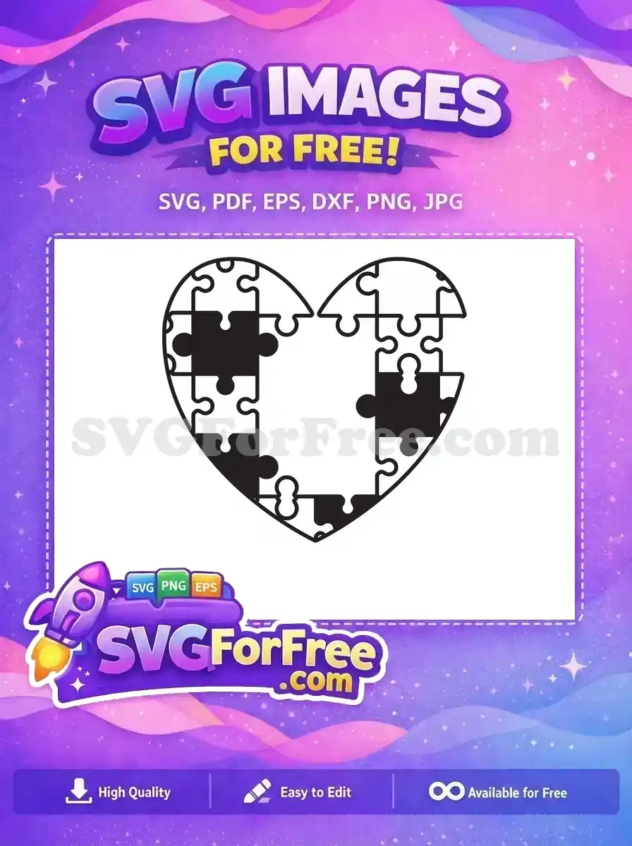 Free Puzzle Piece Fitting Free Heart Shape Design Free SVG