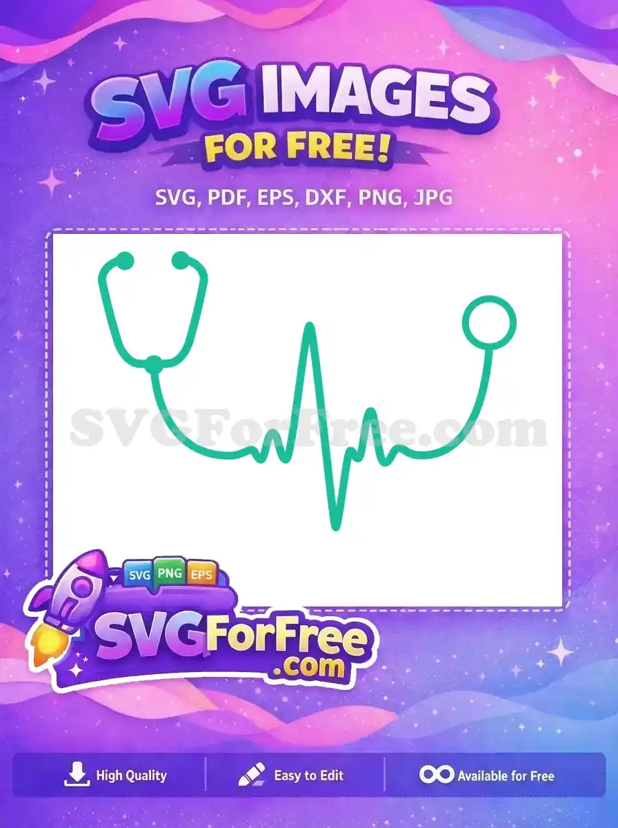 Free Teal Stethoscope Free Heartbeat EKG Doctor Free SVG