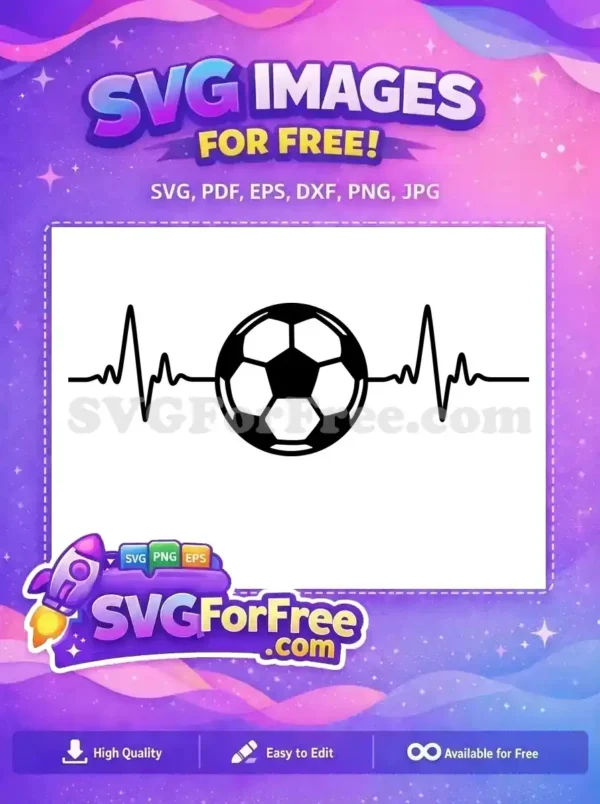 Free Soccer Ball Free Heartbeat Line Sport Free SVG