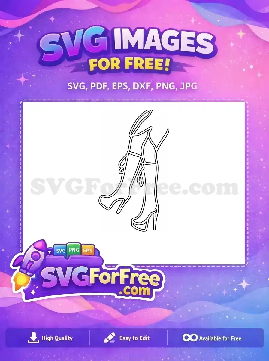 Free High Heels Free Fashion Heels Line Art Free SVG 2