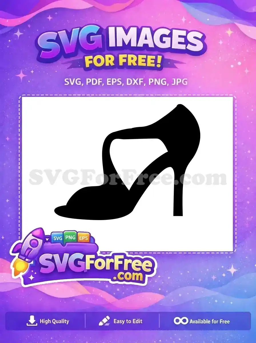 Free Black Heels Line Art Free Stiletto Silhouette Free SVG