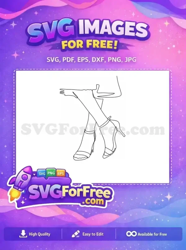 Free High Heels Free Fashion Heels Line Art Free SVG 6