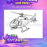 Free Detailed Rotor Free Black Outline Helicopter Free SVG - Instant Download