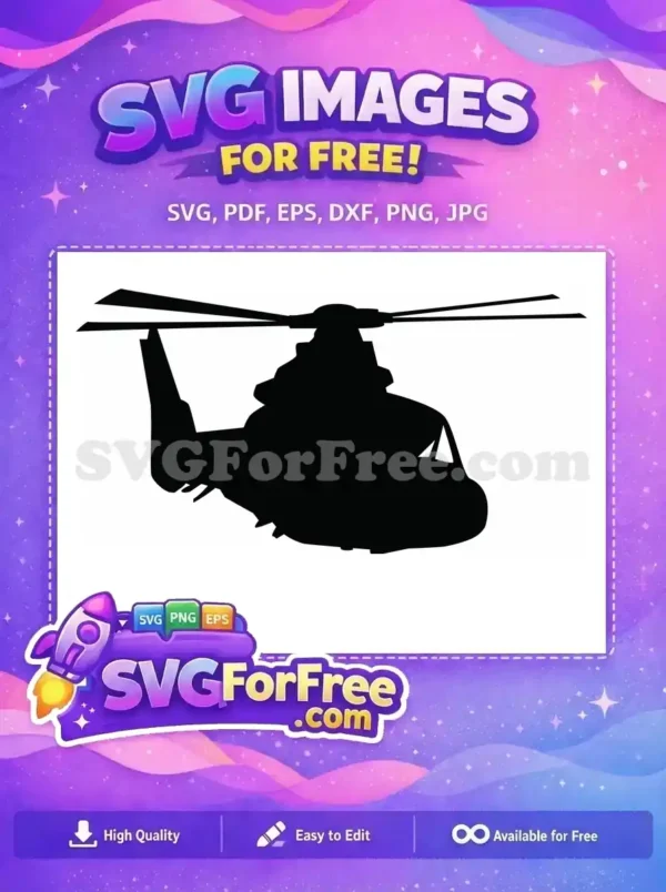 Free Detailed Body Free Propellers Silhouette Helicopter Free SVG