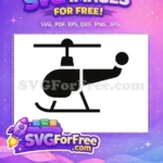 Free Black Silhouette Free Flying Helicopter Vehicle Free SVG - Instant Download