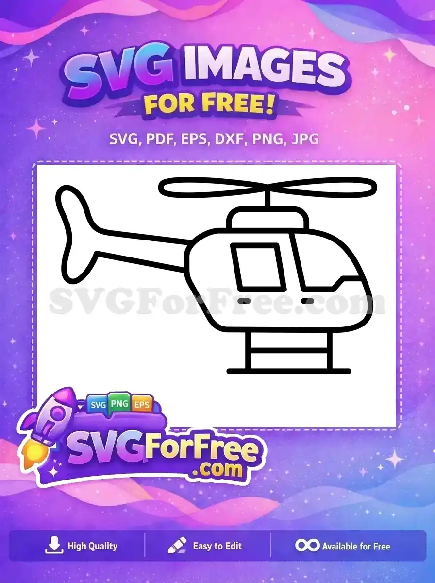 Free Black Outline Helicopter Free Aviation Transport Free SVG