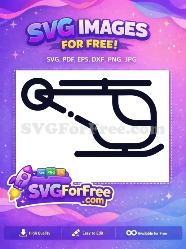 Free Line Art Free Minimalist Helicopter Free SVG 1