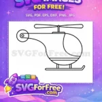 Free Line Art Free Black Helicopter Silhouette Free SVG - Instant Download