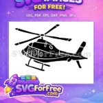 Free Black Silhouette Free Detailed Helicopter Free SVG 1 - Instant Download