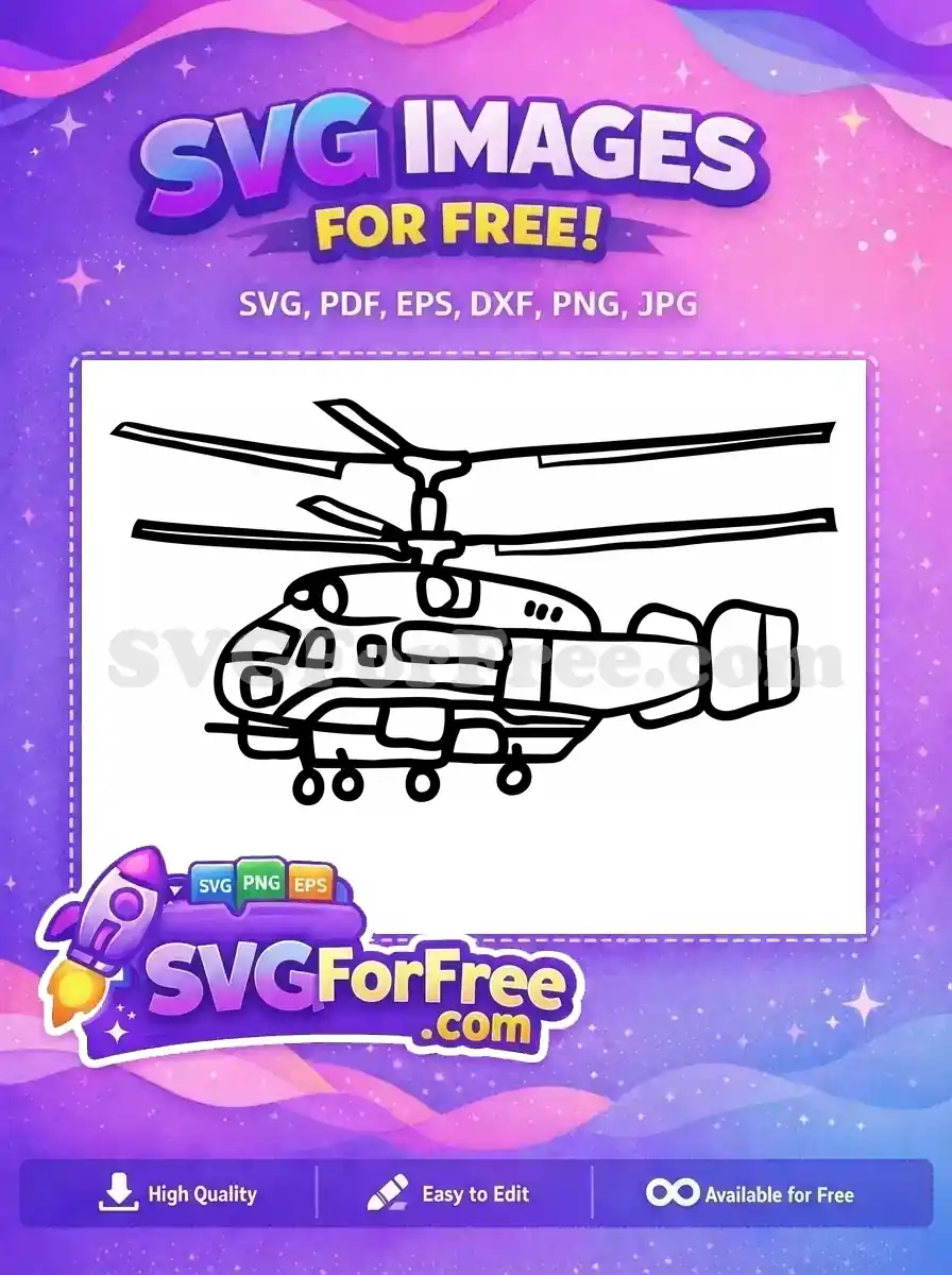 Free Detailed Blades Free Tail Rotor Helicopter Free SVG 6