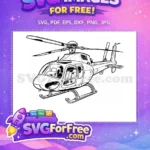 Free Silhouette Helicopter Free Military Detailed Vehicle Free SVG - Instant Download