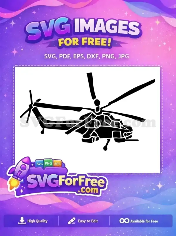 Free Detailed Blades Free Military Design Helicopter Free SVG 4