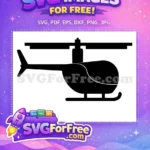 Free Black Silhouette Helicopter Free Vehicle Minimalist Free SVG - Instant Download