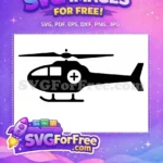 Free Black Silhouette Helicopter Free Aviation Icon Free SVG - Instant Download