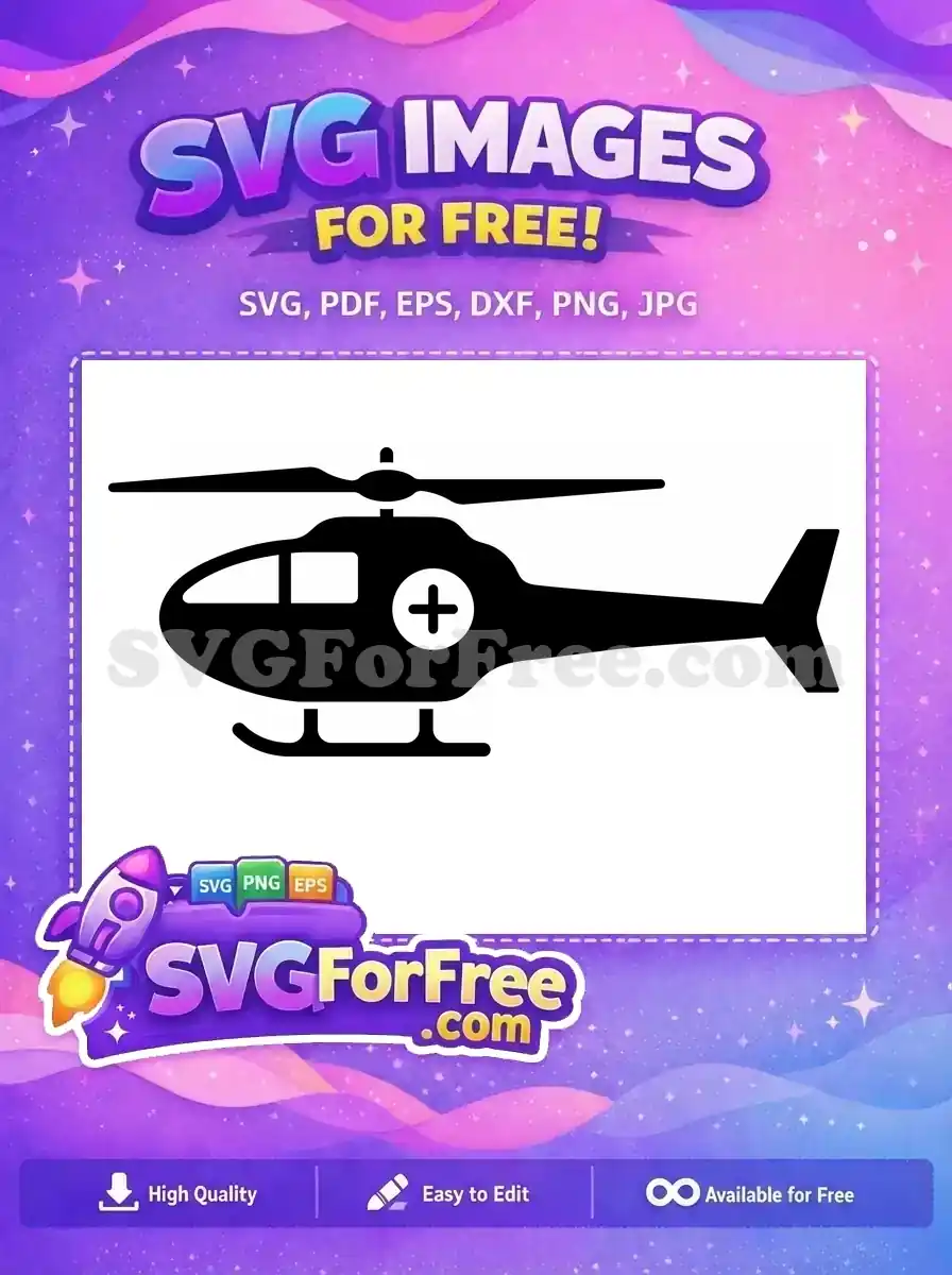 Free Black Silhouette Helicopter Free Aviation Icon Free SVG