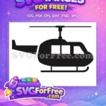 Free Black Silhouette Free Helicopter Simple Shape Free SVG - Instant Download