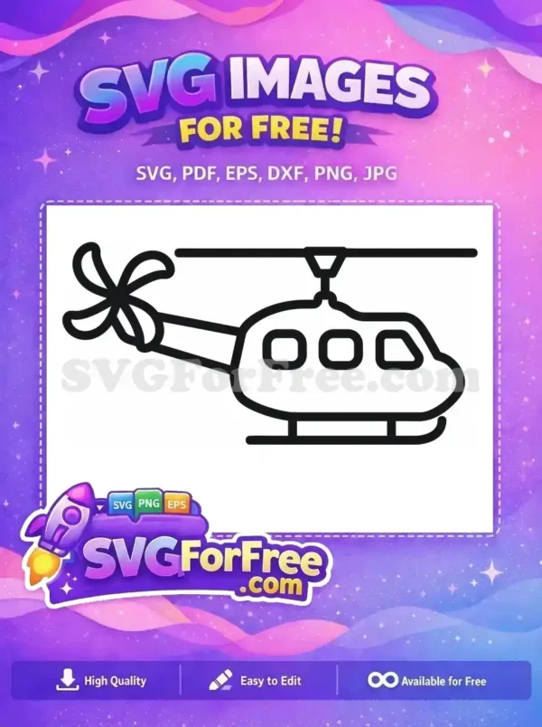 Free Blades Silhouette Free Three Windows Helicopter Free SVG