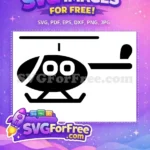 Free Simple Helicopter Free Vehicle Black Free SVG - Instant Download