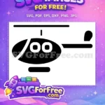 Free Black Silhouette Free Simple Helicopter Flying Free SVG - Instant Download