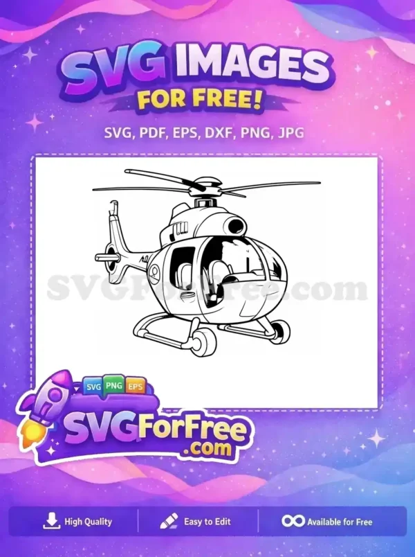 Free Detailed Blades Free Military Design Helicopter Free SVG 7