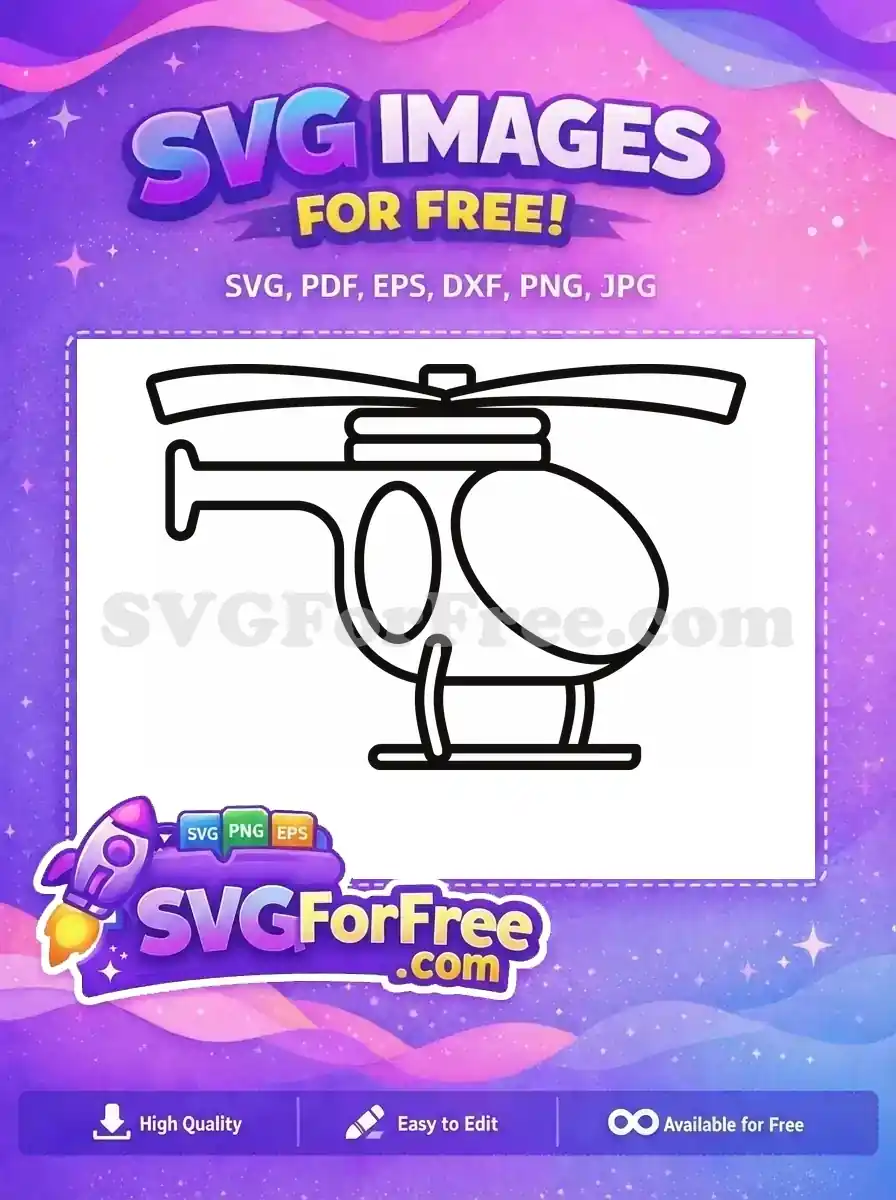 Free Lineart Helicopter Free Simple Aviation Transport Free SVG