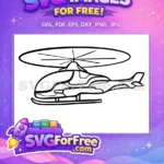 Free Blades Outline Free Skids Helicopter Free SVG - Instant Download