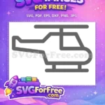 Free Simple Lines Free Gray Helicopter Free SVG - Instant Download