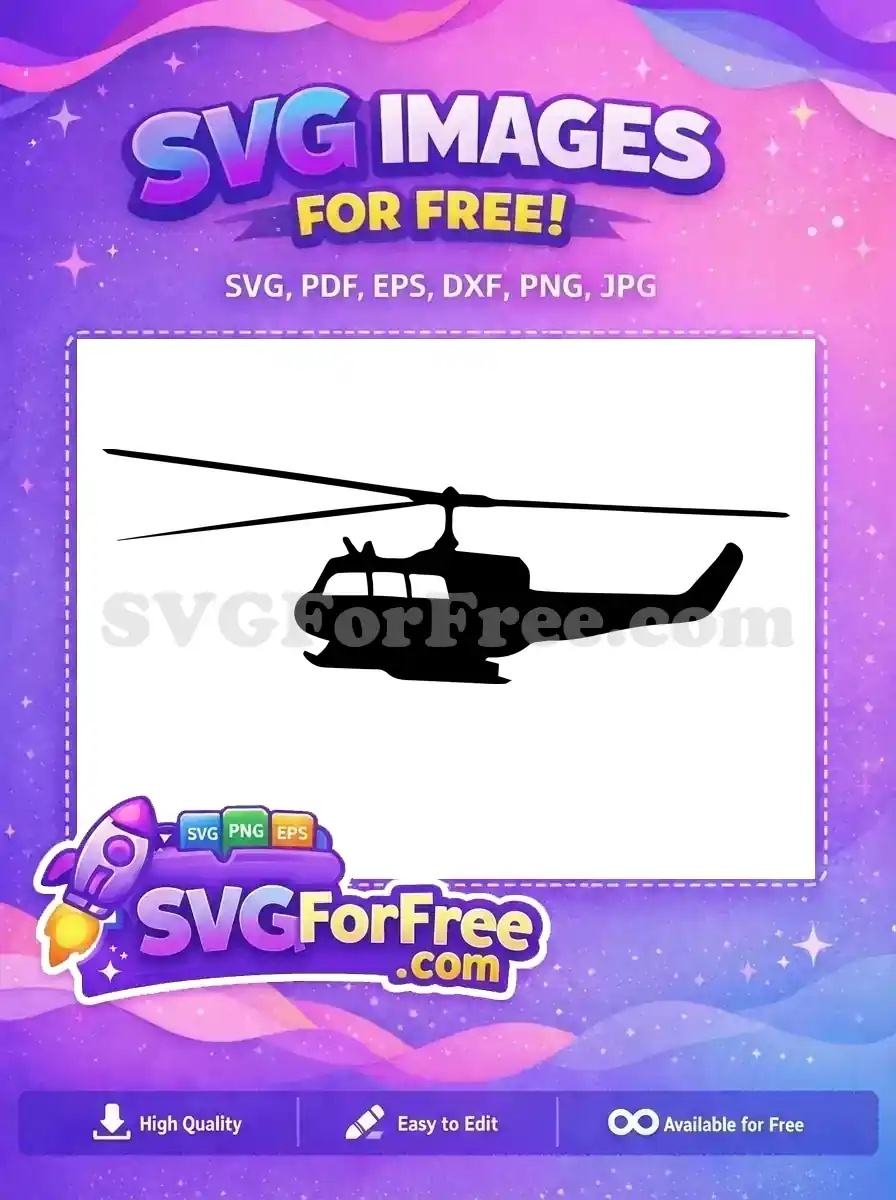 Free Black Silhouette Free Military Helicopter Free SVG 2