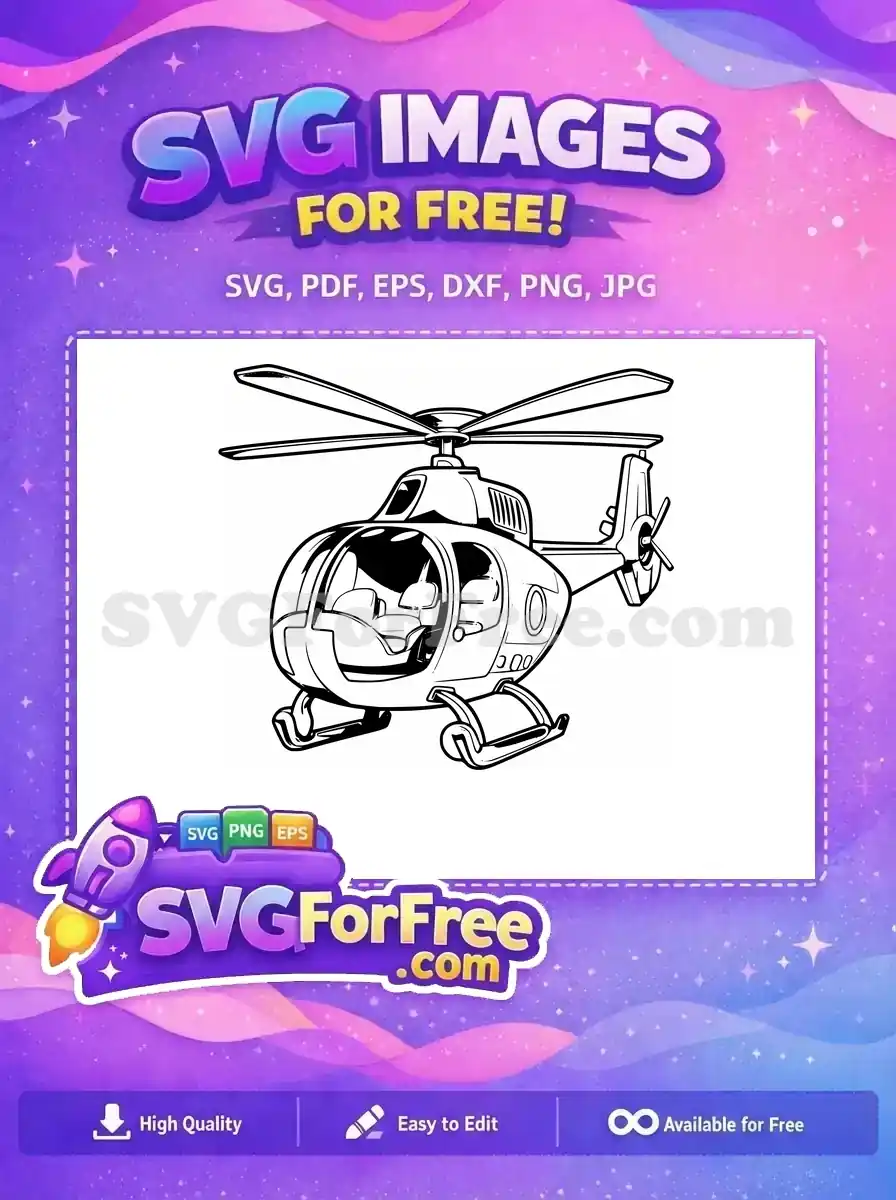 Free Detailed Blades Free Tail Rotor Helicopter Free SVG 11