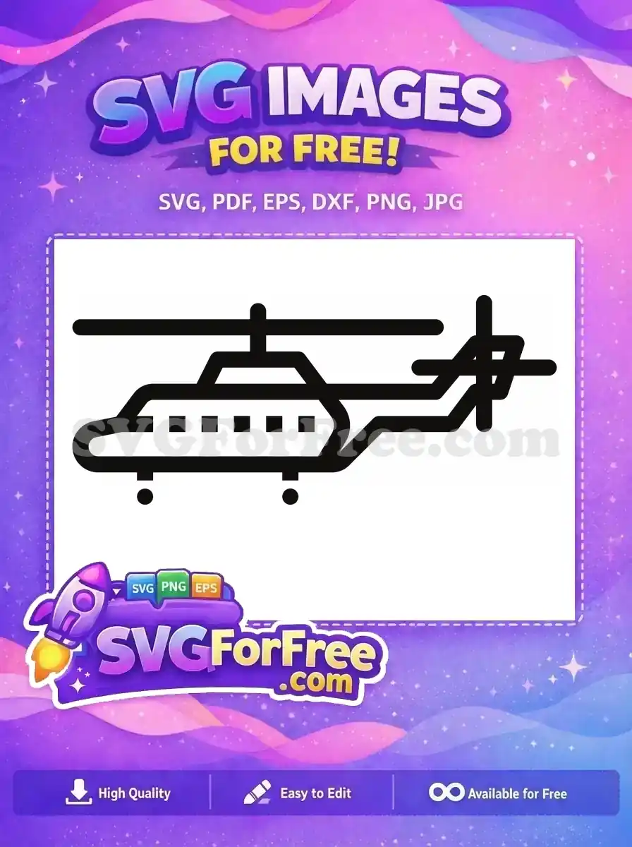Free Black Isolated Free Transport Helicopter Free SVG