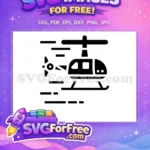 Free Black Silhouette Free Propeller Helicopter Free SVG 1 - Instant Download