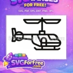Free Line Art Free Minimalist Helicopter Free SVG 2 - Instant Download