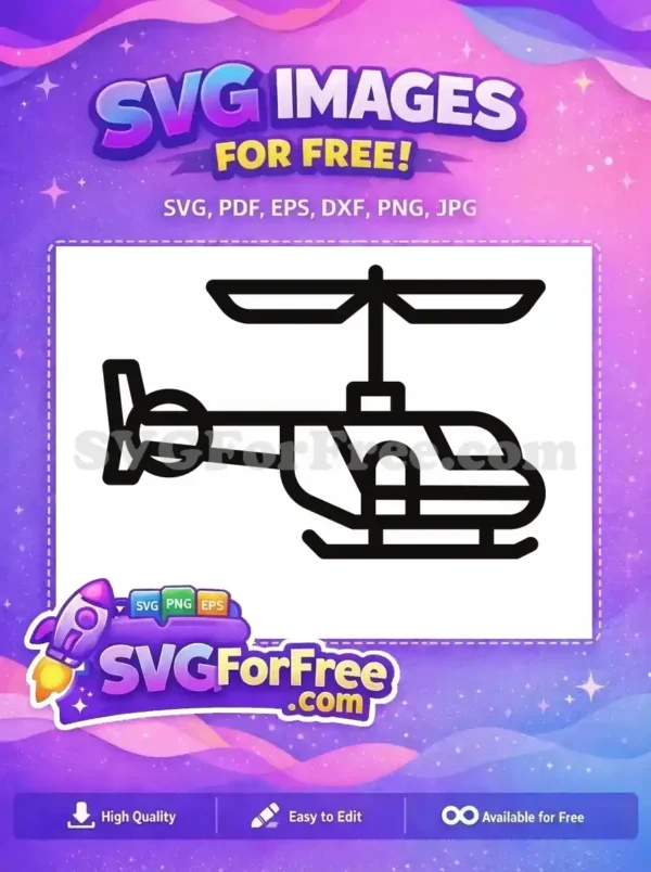 Free Line Art Free Minimalist Helicopter Free SVG 2
