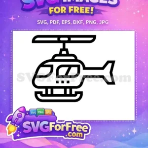 Free Black Outline Helicopter Free Simple Design Free SVG