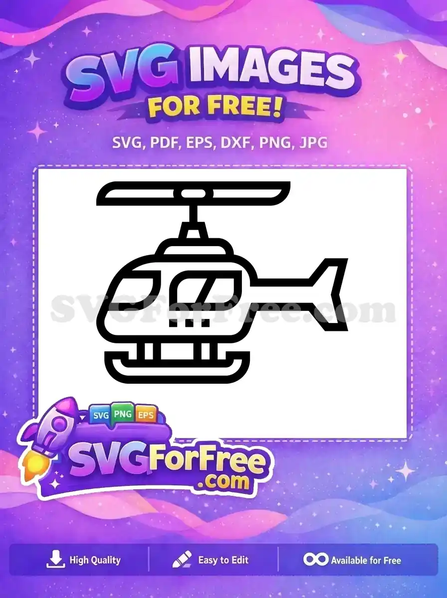 Free Black Outline Helicopter Free Simple Design Free SVG