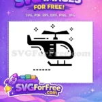 Free Black Silhouette Chopper Free Pixel Art Helicopter Free SVG - Instant Download