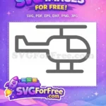 Free Gray Blades Free Minimalist Silhouette Helicopter Free SVG - Instant Download